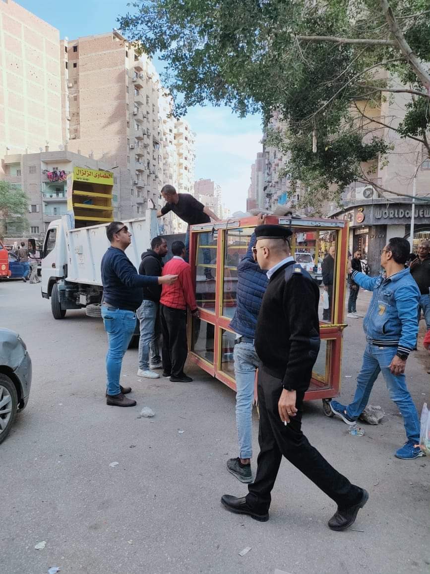إزالة سوق شارع ترعة عبد العال وحملة إشغالات على المريوطية وكعابيش بالجيزة | صور