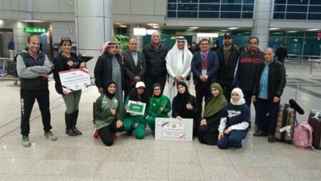 سيف شاهين يستقبل رئيس الاتحاد العربي لألعاب القوى بمطار القاهرة