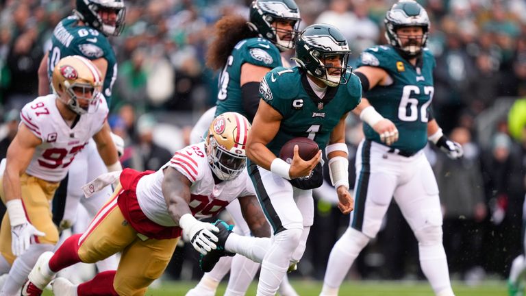Highlights of the San Francisco 49ers against the Philadelphia Eagles in the NFC Championship Game last season