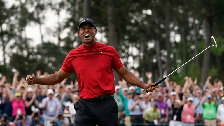Take a look back at highlights from Tiger Woods' five previous wins at Augusta National