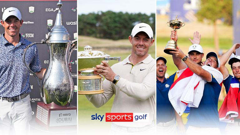 Relive McIlroy's 2023 as he claimed a fifth Race to Dubai title and played a starring role in Europe's Ryder Cup triumph