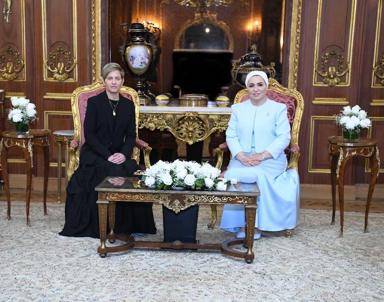 السيدة انتصار السيسي تستقبل قرينة رئيس كولومبيا.. صور
