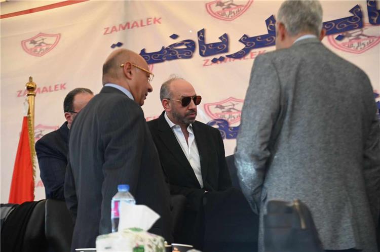 صور حضور حسين لبيب وأعضاء مجلس الزمالك الجمعية العمومية للنادي