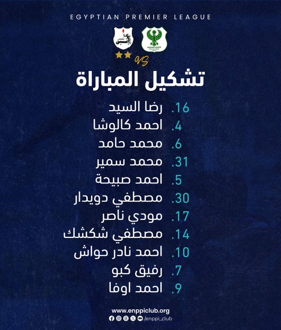 إنبي بتشكيلة هجومية أمام المصري في دوري نايل 1 إنبي بتشكيلة هجومية أمام المصري في دوري نايل