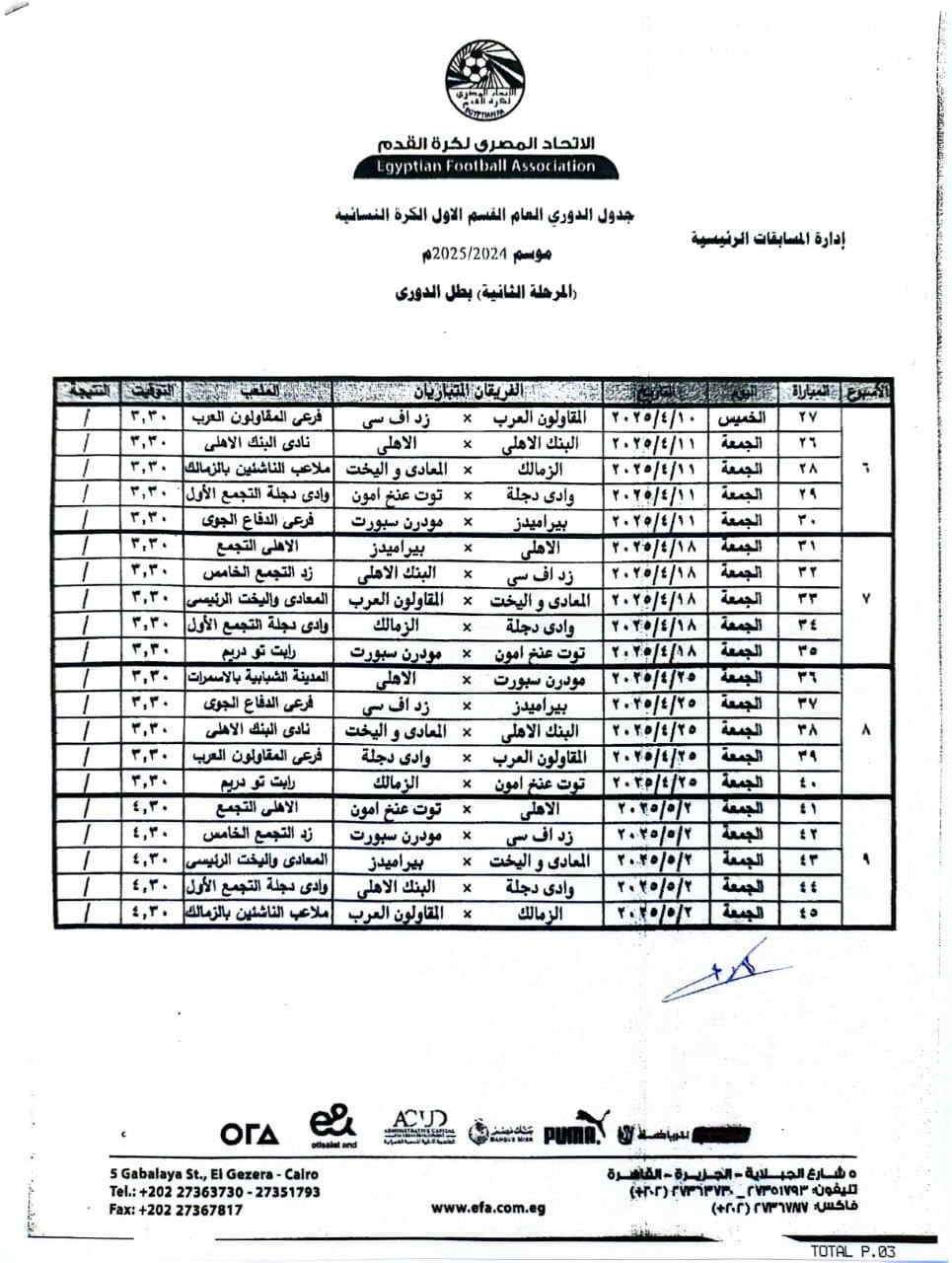 بمشاركة قطبي الكرة.. مواعيد مباريات حسم اللقب بدوري الكرة النسائية 3 بمشاركة قطبي الكرة.. مواعيد مباريات حسم اللقب بدوري الكرة النسائية