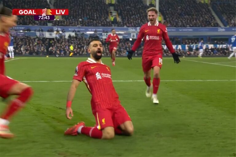 فيديو | محمد صلاح يسجل هدف ليفربول الثاني أمام إيفرتون
