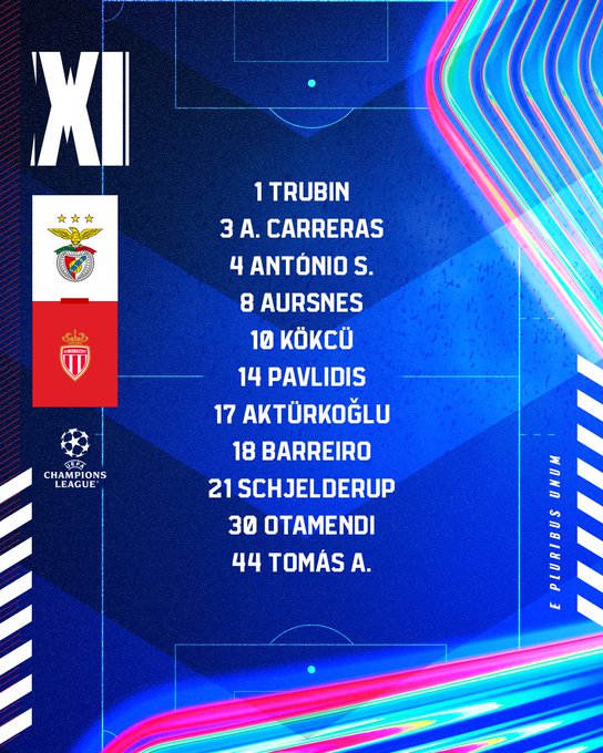 تشكيل بنفيكا وموناكو في لقائهم بدوري أبطال أوروبا 1 تشكيل بنفيكا وموناكو في لقائهم بدوري أبطال أوروبا