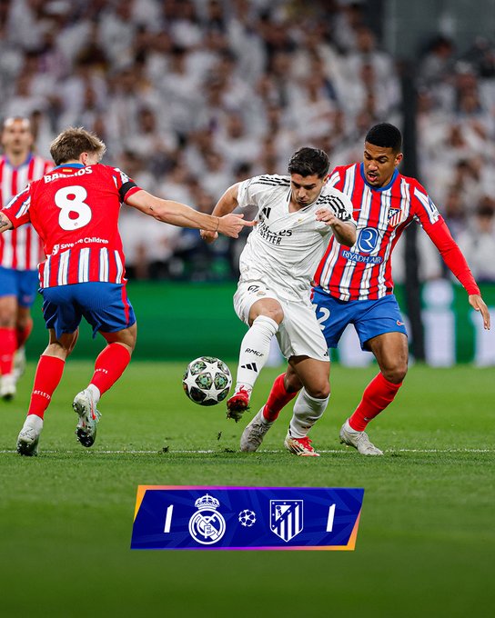 التعادل الإيجابي يحسم الشوط الأول بديربي مدريد في دوري أبطال أوروبا 1 التعادل الإيجابي يحسم الشوط الأول بديربي مدريد في دوري أبطال أوروبا