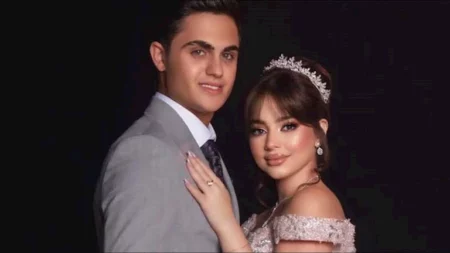 6 صور للبلوجر بيسان إسماعيل وخطيبها في حفل زفاف نارين بيوتي