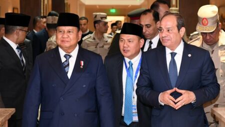 السيسي يعقد مباحثات مع الرئيس الإندونيسي ويصطحبه إلى الأكاديمية العسكرية.. فيديو وصور
