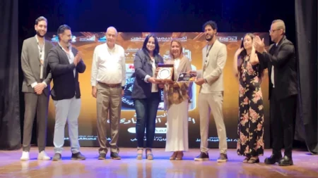 تكريم غادة جبارة ومنال سلامة خلال حفل افتتاح مهرجان المسرح العالمي بالإسكندرية