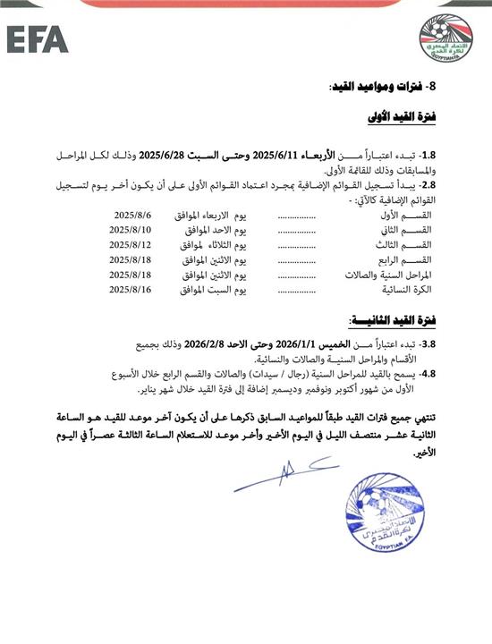 اتحاد الكرة يعلن لائحة الموسم الجديد 20252026.. ويحدد عدد اللاعبين الأجانب