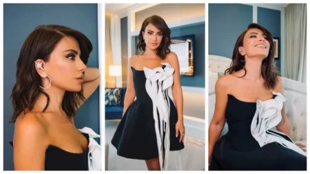 بـ" فستان قصير".. أحدث جلسة تصوير جريئة لـ صبا مبارك