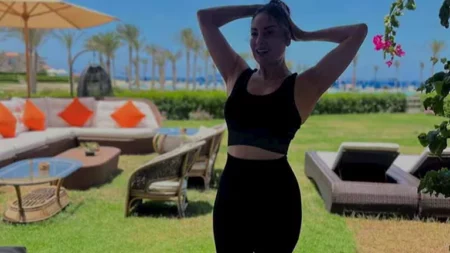 نرمين الفقي تشارك جمهورها صورًا أثناء ممارستها التمارين الرياضية