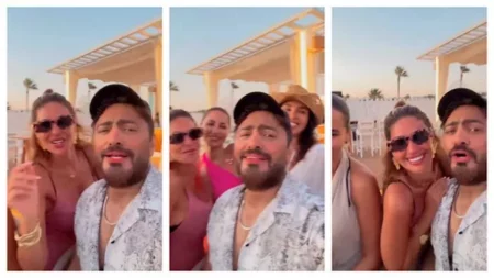 بالفيديو.. مي سليم ونسرين أمين ترقصان مع تامر حسني على أغاني ألبوم "لينا معاد"