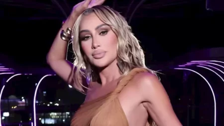 مايا دياب بإطلالة مبتكرة باللون البني.. تصميم جريء يبرز قوامها وأناقتها