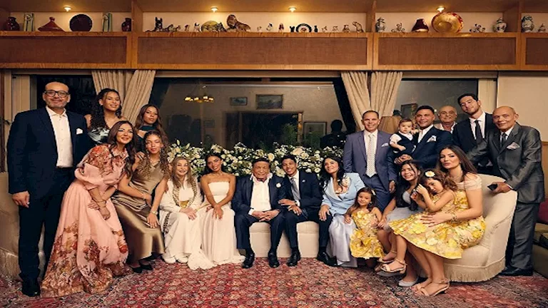 أول ظهور للزعيم عادل إمام في حفل زفاف حفيده