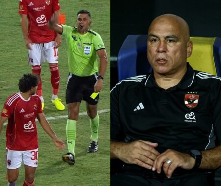 إحنا مش في مدرسة.. حوار ساخن بين محمد يوسف وحكم مباراة الأهلي وفاركو بعد طرد محمد هاني