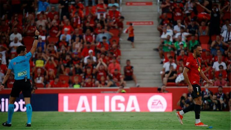 فيديو | في 7 دقائق.. طرد ثنائي ريال مايوركا أمام برشلونة في الدوري الإسباني