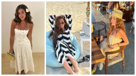 "شمس وبحر وبطيخ".. هنا الزاهد تخطف الأنظار بـ"التايجر" أمام البحر "شمس وبحر وبطيخ".. هنا الزاهد تخطف الأنظار بـ"التايجر" أمام البحر