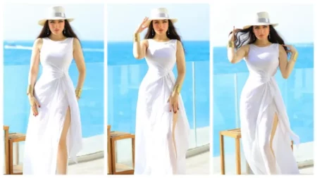 صور- ياسمين عز بفستان جريء بفتحة ساق على البحر في مراسي صور- ياسمين عز بفستان جريء بفتحة ساق على البحر في مراسي