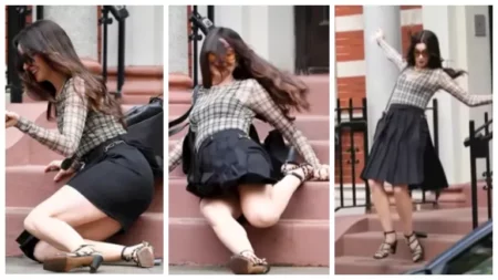 "كعب الجزمة اتكسر".. نجمة تتعرض لموقف محرج أثناء تصوير فيلمها الجديد