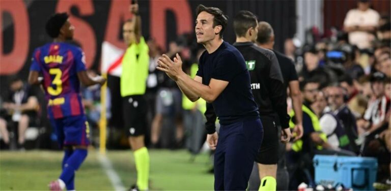 مدرب رايو فاليكانو بعد التعادل مع برشلونة: فخور باللاعبين.. وما حدث غير مفهوم