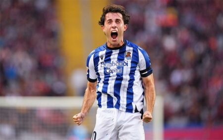 فيديو | أودريوزولا يسجل هدف ريال سوسيداد الأول أمام برشلونة
