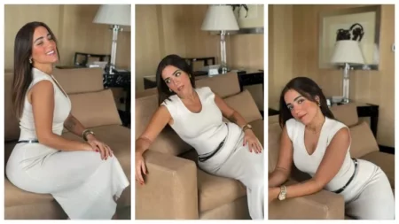 بالصور.. آية سليم تخطف الأنظار بإطلالة أنيقة بفستان أبيض جذاب