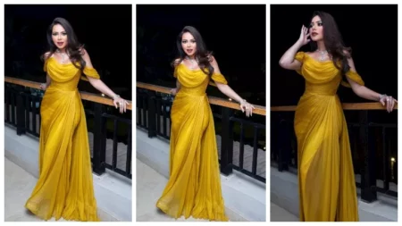 فستان ذهبي لامع.. أسما إبراهيم تخطف الأنظار من مهرجان الفضائيات العربية فستان ذهبي لامع.. أسما إبراهيم تخطف الأنظار من مهرجان الفضائيات العربية