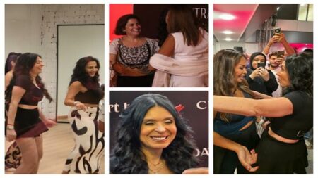 23 صورة للنجمات يدعمن دينا في حفل افتتاح أكاديمية تعليم الرقص الشرقي