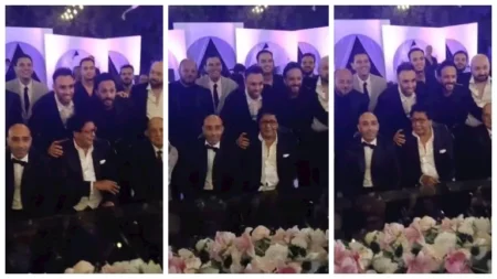 محمد منير يشهد على عقد قران ابنة شقيقته .. صور