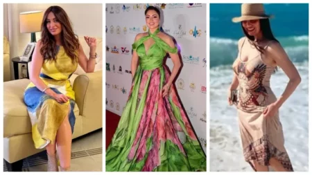 شورت وفستان جريء ونظارة شمس.. ٢٠ صورة لـ نرمين الفقي في صيف 2025