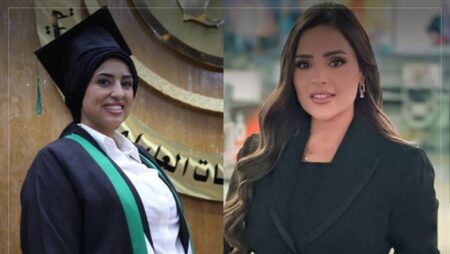 داليا عبد الرحيم تهنيء الزميلة أميرة الرفاعي لحصولها على درجة الماجستير