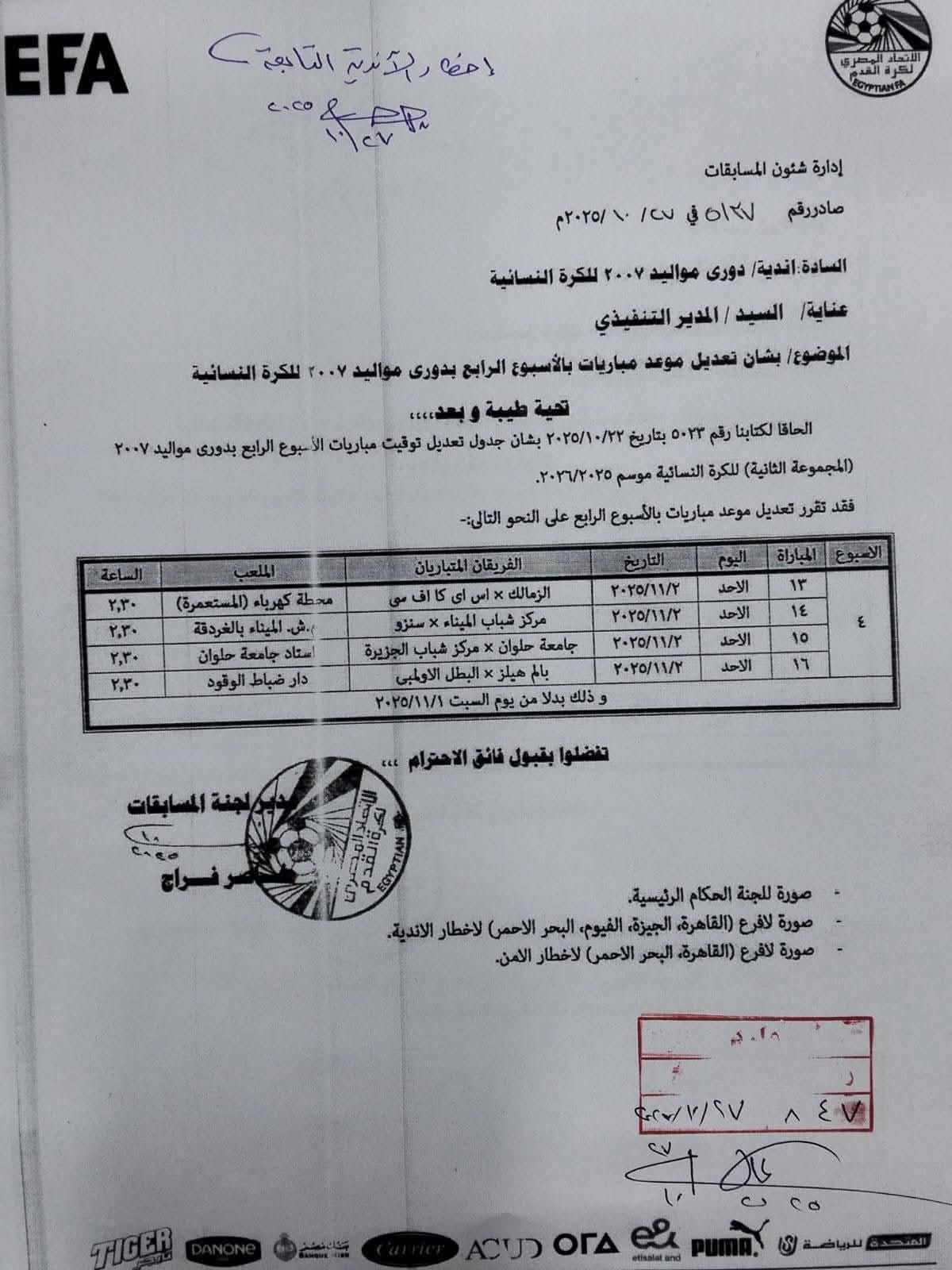 اتحاد الكرة يقرر تأجيل مباريات السبت بسبب افتتاح المتحف المصري الكبير