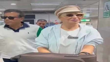 إيناس الدغيدي تقطع شهر العسل لحضور مهرجان الجونة السينمائي (صور)