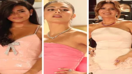 أسماء جلال جريئة .. اللون الوردي يسيطر على إطلالات النجمات في ختام الجونة