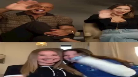 فيديو..ابنة ريا أبي راشد تفاجئ ذا روك في بث مباشر