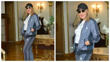 بملابس رياضية .. نادية الجندي بإطلالة شبابية والجمهور يعلق بملابس رياضية .. نادية الجندي بإطلالة شبابية والجمهور يعلق