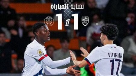 باريس سان جيرمان يسقط في فخ التعادل أمام لوريان في الدوري الفرنسي باريس سان جيرمان يسقط في فخ التعادل أمام لوريان في الدوري الفرنسي