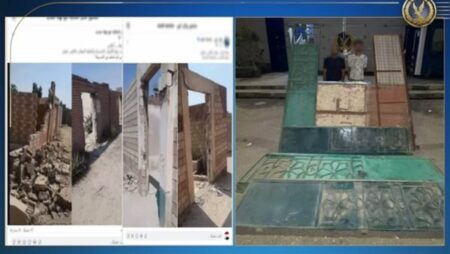 الداخلية تضبط لصين بتهمة سرقة أبواب المقابر وتحطيم جدرانها بحلوان