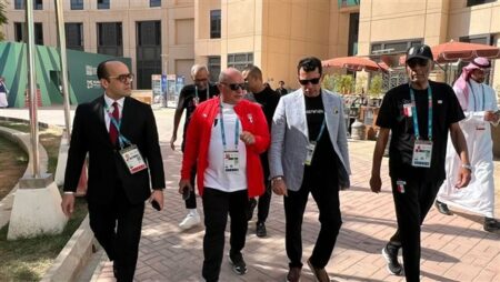 وزير الشباب والرياضة يزور بعثة مصر في دورة ألعاب التضامن الإسلامي بالرياض