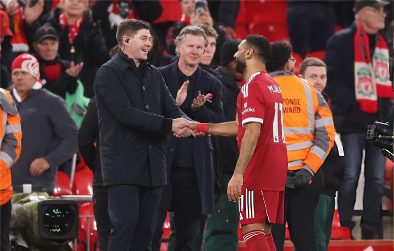 جيرارد: ابتسامة محمد صلاح أهم من فوز ليفربول على أستون فيلا