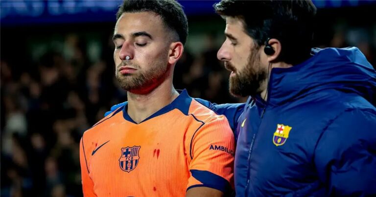 بعد كسر الأنف.. هل يشارك إريك جارسيا في مباراة برشلونة وسيلتا فيجو؟