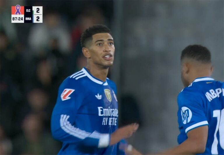 فيديو | مباراة مجنونة.. إلتشي يسجل الهدف الثاني وبيلينجهام يتعادل سريعًا لـ ريال مدريد