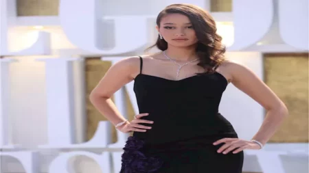 فستان من الجلد.. لينا صوفيا تتألق بالأسود في ختام مهرجان القاهرة