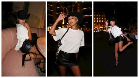 بـ جيب جلد قصير.. مايا دياب تخطف الأنظار في بيروت