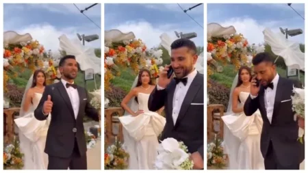 بالصور- أحمد سعد يثير الجدل بظهوره مع فنانة بفستان الزفاف