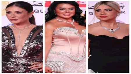 نجلاء بدر بفستان مكشوف.. نجمات تألقن بفتحة ساق جريئة في القاهرة السينمائي
