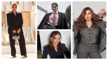 أسماء جلال ونسرين طافش.. 20 صورة لنجمات الفن بـ"البدلة" أسماء جلال ونسرين طافش.. 20 صورة لنجمات الفن بـ"البدلة"